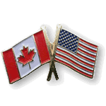 Pinscentral.com In Stock Lapel Pin: Flag - Canada-USA